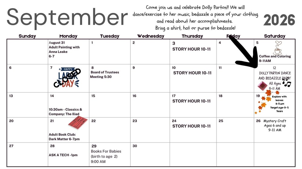 Calendar of Event Calendar of events for the month. Events can also be found on events page.